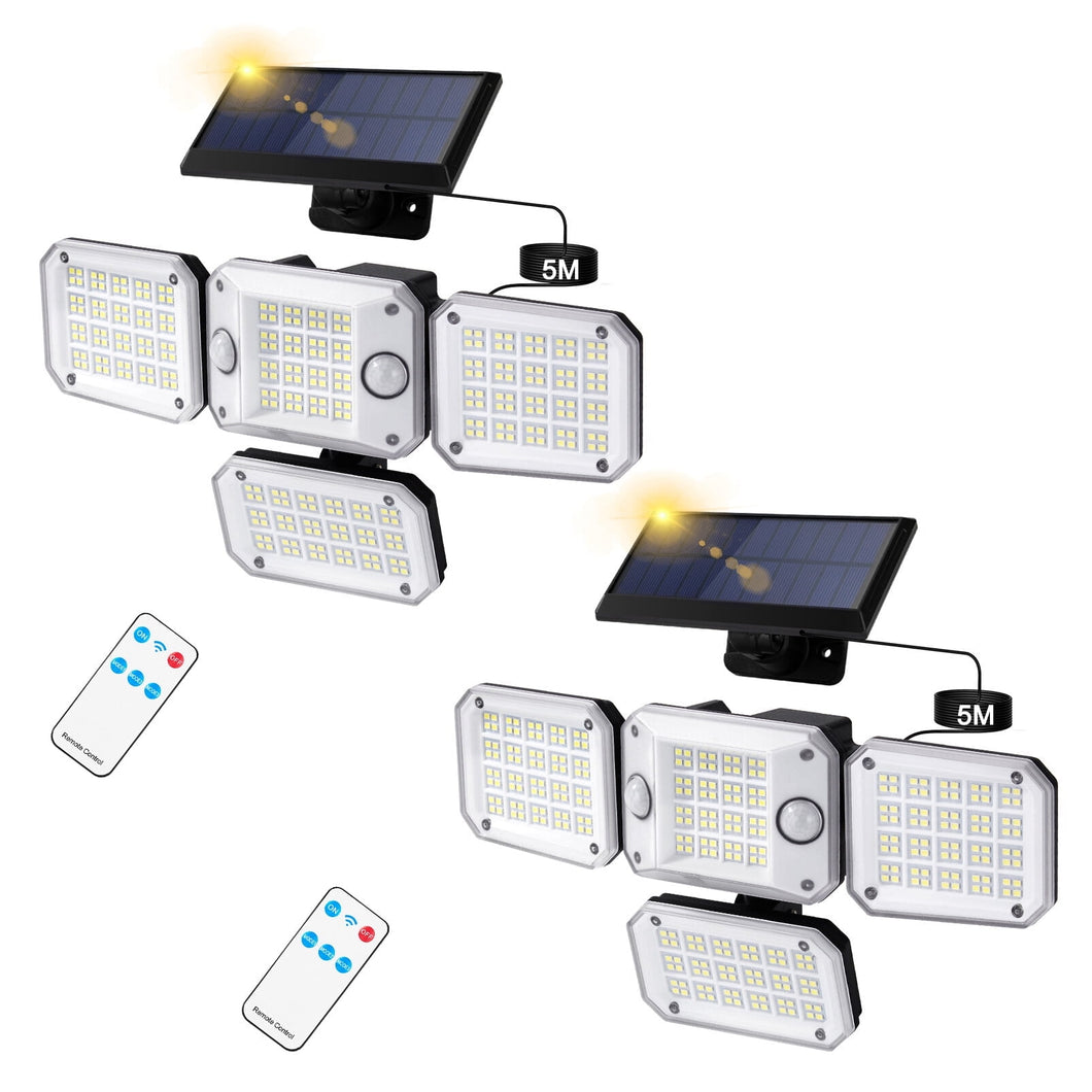 Uarter Solar Lights Outdoor Waterproof Motion Sensor Security Lights with Remote Control - 2 Packs