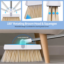 Load image into Gallery viewer, Broom and Dustpan Set - Dust Pan Broom Squeegee Foldable Standing Set with Dustpan Combo for Home Office