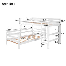 Load image into Gallery viewer, Bunk Bed for Kids: Twin Over Twin Bunk Beds with Ladder &amp; Safety Rail | Wood Twin Loft Bed with Full-length Guardrail , Convertible to 2 Beds ,Space Saving Bunk Bed for Kids and Teens - White